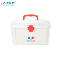 爱备护 家庭护理急救箱大号双层家用透明医药箱药物收纳盒 ABH-J002A
