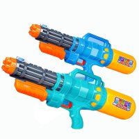 加特林水枪儿童玩具大号喷水高压男孩打水仗神器[升级加厚]加大号(湖绿+天蓝)+护目镜