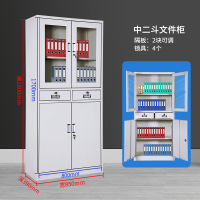 名凌中二斗文件柜 0.9工地薄款