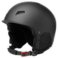 滑雪头盔 滑雪溜冰头盔可调节头围户外滑雪男女通用安全帽 黑色