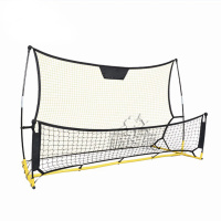 足球高低网 可拆卸便携式高低双面足球反弹网 黄色1.83*1.2m