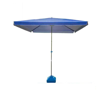 户外遮阳伞摆摊太阳伞折叠防雨防晒沙滩伞 蓝色2.2*2.8m 有底座