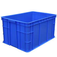 康格雅 长方形周转箱塑料收纳箱 加高加厚零件盒物料盒 蓝色520*350*285不带盖