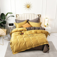 金丝莉欧尚贡缎套件欧尚风-黄 被套200×230cm、床单245×250cm、枕套48×74cm×2