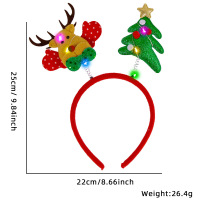 圣诞节庆用品发箍头饰圣诞麋鹿+圣诞树发箍(带灯) 10个装