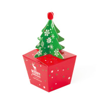 圣诞树礼盒平安夜苹果礼盒包装盒8cm*8cm*14cm 100个装