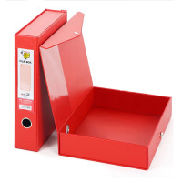 华杰 A4档案盒文件盒加厚型 小号48mm(无夹 28个/箱)红色HT801 /28