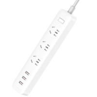 小米(mi)插线板(含3口USB 2A快充)插座 插排 排插 白色3孔位 3USB接口