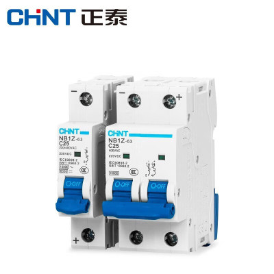 正泰(CHNT)交直流断路器NB1Z-63 1P C25 AC230/400V DC220V(R) 3个装