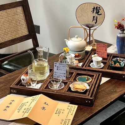 茶具配件户外套装 整套茶店盘12件套--送玻璃茶水杯2个