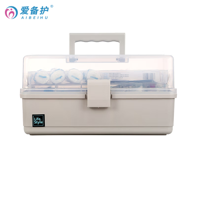 爱备护医药箱家用塑料药箱便携式药盒手提多层药箱ABH-J003A