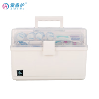 爱备护 医药箱家用多功能特大号塑料药箱便携式透明药品收纳箱ABH-J004A