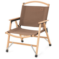 挪客NatureHike 实木户外折叠椅便携式露营休闲椅子 榉木原色-咖啡棕 NH20JJ007-2