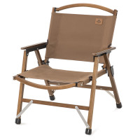 挪客NatureHike 户外折叠椅便携式露营休闲椅子 黑胡桃色-咖啡棕 NH20JJ007-2