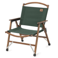 挪客NatureHike 户外折叠椅便携式露营休闲椅子 黑胡桃色-森林绿 NH20JJ007-2