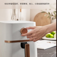 美的(Midea)空气炸锅家用4.2L大容量旋钮操作无油电炸锅家用智能定时温控薯条炸鸡空炸锅 KZE401X9 米白色