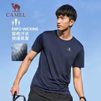 骆驼(CAMEL)运动T恤透气健身衣跑步体恤宽松速干衣短袖上衣夏季 J0S1V6926-1