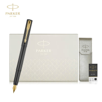 派克(PARKER)文具威雅XL经典黑金夹墨水笔+笔袋盒