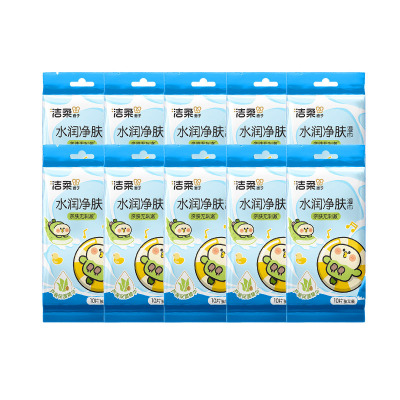 洁柔面子牌水润净肤湿巾10包(100片)独立装JS005-10Y