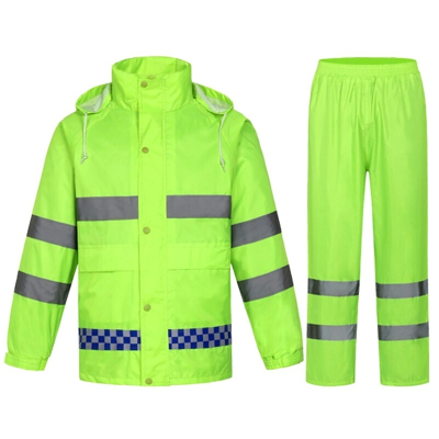 DINTHIN YT-Y01 雨衣雨裤套装 带反光条 防水牛津布指数8000M 厚度22丝 1套 绿色