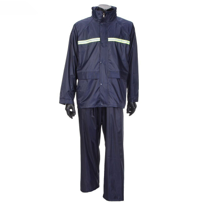 DINTHIN DS-YU006 雨衣雨裤套装 带反光条 厚度22丝 防水牛津布指数8000M 1套 深蓝色