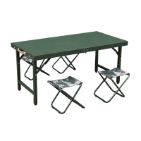 兵耀作业桌便携式户外军绿折叠桌多功能钢制桌 单人作业桌 120*60*75cm
