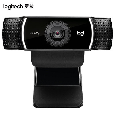 罗技/LOGITECH 摄像头 C922 USB 内置麦克风 1080P全高清 黑色