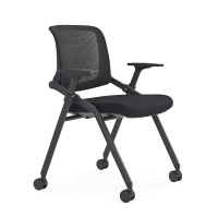 慕岛 培训椅 CT841C可折叠 网布背 绒布座饰面 高密度海绵 四脚折叠椅架 可选配椅子轮