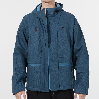 阿迪达斯(adidas)外套男2021冬季新款运动服连帽防风休闲夹克H39219