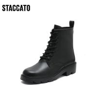 思加图(Staccato)严品优选思加图奶油鞋时尚马丁厚底短靴系带皮靴EEY12DD2