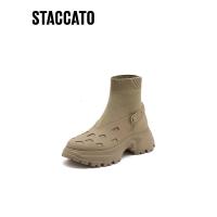 思加图(Staccato)厚底弹力袜靴瘦瘦靴女短靴子EFU02DD2