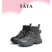 他她(Tata)弹力靴袜靴女厚底运动鞋连袜靴短靴W2IA1DD2