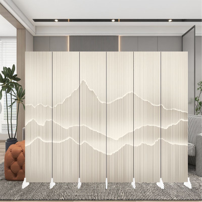 圣想新中式简易屏风隔断办公室客厅餐厅酒店遮挡室内现代折叠移动折屏 1.8米高*2.4米宽