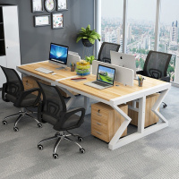 圣想职员办公桌电脑桌四人位办公桌椅组合简约现代卡座办公桌办公家具