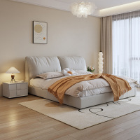 臻远极简奶油风布艺床储物床 1.8米气压结构[备注颜色] 单床+3抽屉+2柜
