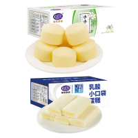 港荣(Kong WENG) 蒸蛋糕一箱小香草320g+港荣乳酸菌小口袋面包450g