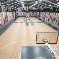 英辉(INVUI)篮球场地胶室内篮球馆防滑木纹地板pvc塑胶运动地胶 6MM枫木纹