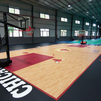 英辉(INVUI)篮球场地胶室内篮球馆防滑木纹地板pvc塑胶运动地胶 4.5MM枫木纹