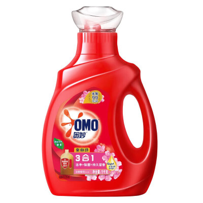 奥妙(OMO)洗衣液/樱花含金纺洗衣液 洁净除菌长久留香3合1配方 1kg*2瓶