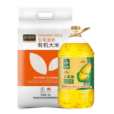 金龙鱼 米油组合 至臻礼遇葵花籽油5L+五常大米5kg