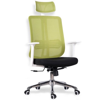 网布电脑办公椅 时尚升降网椅 职员经理主管椅加高靠背739-A 白框绿背