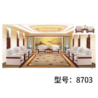 中式办公沙发组合 布艺商务接待会客沙发 时尚客厅办公室沙发 8703单人位沙发