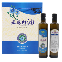 诺来 一级冷榨亚麻籽油(避光瓶)蓝色 500ml*2