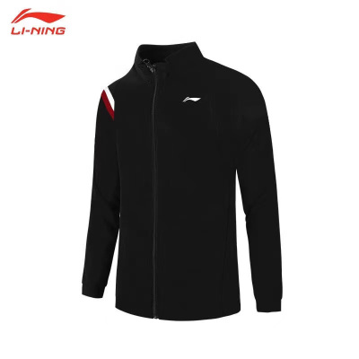 李宁(LI-NING)运动套装男女同款羽毛球服跑步健身衣 黑色 (尺码可备注)