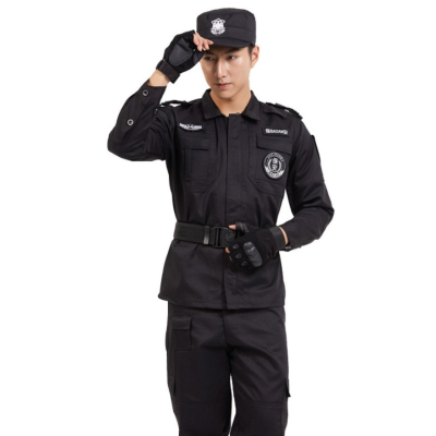 征战虎-保安服秋冬装长袖门卫执勤服可定制logo秋冬套装+标贴S(160cm)