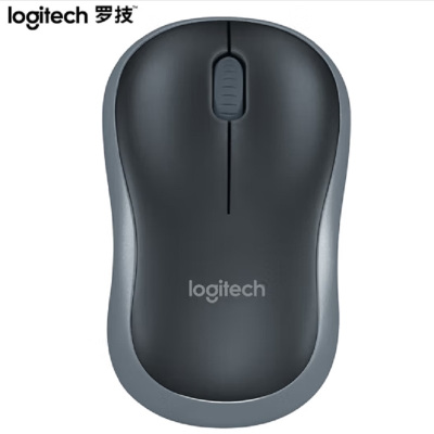 罗技(Logitech)M185鼠标 无线鼠标 办公鼠标 对称鼠标 带无线2.4G接收器 黑色灰边