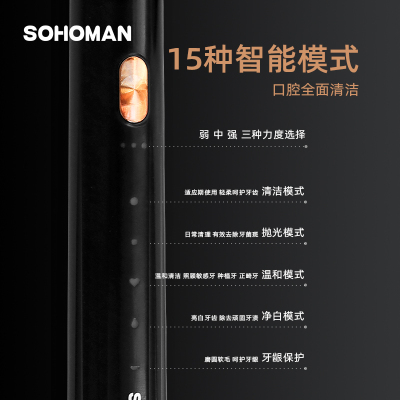 索哈曼SOHOMAN电动牙刷Y1神秘黑.