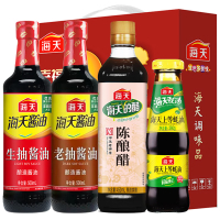 海天调味品调料礼盒年货伴手礼厨房美酱油蚝油黄豆酱组合套装大礼包 幸福味道A款