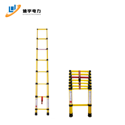 迪宇电力 电工玻璃钢绝缘梯子人字梯电力施工鱼竿梯关节梯直梯伸缩梯 鱼竿梯3m(7节8步)
