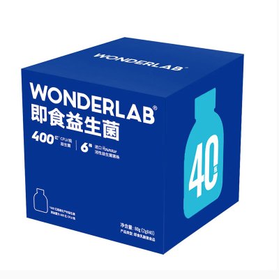 万益蓝WONDERLAB 薄荷益生菌 即食乳酸菌 口腔益生菌粉 40瓶装